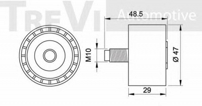 TREVI AUTOMOTIVE td1310 -  Паразитный / Ведущий ролик, зубчатый ремень
